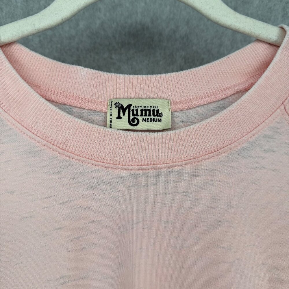 Show Me Your MuMu Posie Jungle Leopard Sweatshirt Pullover Size M Pink Soft Knit - Picture 5 of 11